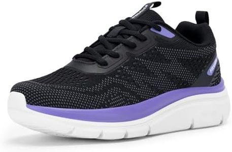 FitVille Zapatos Mujer Running Zapatillas Caminar Comodas Deportivas Mujer Correr Ligero Casual Negro Morado 38.5 EU Ancho