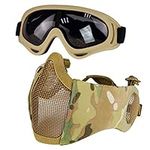 Yzpacc Airsoft Mask with Goggles, F
