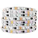 BTF-LIGHTING WS2811 DC24V 32FT 10M Addressable RGB LED Pixel Strip 600 LEDs 100Pixels Full Color Dream Color White PCB IP30 Non-Waterproof Works with Arduino/Raspberry/etc Prevent Voltage Dropping