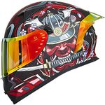 ILM Motorcycle Helmet Full Face with Pinlock Compatible Clear&Tinted Visors and Fins Street Bike Motocross Casco DOT(Armor Red, Large)