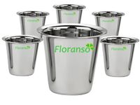 Floranso Stainless Steel Coffee Tea Glass Mug Set of 6, 150 ml, South Indian Design