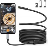 USB C Endoscope Camera with Light, Teslong 1080P HD Borescope Camera with 8 LEDs, 16.5FT Flexible Drain Snake Inspection Camera, Fiber Optic Scope Cam Compatible with iPhone 15, Android Phone