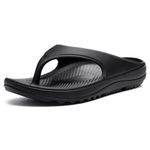 shevalues Women's Arch Support Flip Flops for Plantar Fasciitis Orthopedic Thong Sandals for Summer Beach, Black 45 (14 Women/12.5 Men)