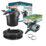 AllPondSolutions Pressurised Koi Fish Pond Filter Complete Kit with Pond Pump and UV Steriliser Light All in one - Ponds Up to 8000 litres - PFC-8000-KIT Black
