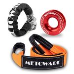 METOWARE Snatch Block Ring, Winch Pulley with 1/2‘’ Soft Shackle, 3" X 8‘ Tree Saver Strap Recovery Kit for Off-Road Sailing UTV, ATV, Trucks