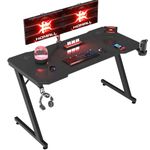 Homall Gaming Desk 120 x 60 cm PC Computer Desk Z Shaped Computer Table PC Gaming Table Gamer Desk for Home Office with Cup Holder and Headphone Hook, Black