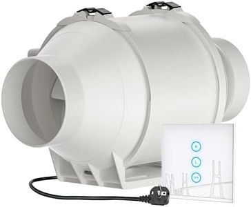 HG Power 100mm Ventilateur d'Extracteur d'Air de Conduit avec Contrôleur de Vitesse Sans Fil d'extraction Silencieux pour Salle de Bains, Bureau, Hôtel, Culture Hydroponique