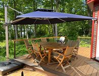 PURPLE LEAF 9' X 12' Patio Umbrella Outdoor Umbrella Large Rectangle Cantilever Umbrella Windproof Offset Umbrella Heavy Duty Sun Umbrella for Patio Deck Pool Garden, Navy Blue