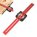 Woodworking Compass Scriber,WMLBK Marking Compass Metric and Inch Dual-Scale Aluminum Alloy Adjustable Scribing Ruler Adjustable Round Drawing Circle Ruler Marking Gauge for Carpenter (300mm)