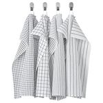 IKEA RINNIG tea towel, white/dark grey/patterned, 45x60 cm