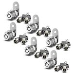 6 Pack Cabinet Locks with Keys, 5/8" Cam Locks Keyed Alike, RV Storage Lock for RV Compartment Door Mailbox Toolbox Locks Replacement Set, Chrome