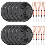 K&F Concept 67mm Lens Cap 10 Pack Snap-on Front Camera Lens Cover + Elastic Lens Cap Keeper Compatible with Canon Sony Cameras