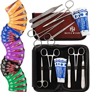 Suture Threads with Needle (25 PK Mixed Dissolvable and Non-Dissolvable) 2-0, 3-0, 4-0, 5-0, 6-0: Camping Survival Demo, Military Tactical Drill, Clinic Rotation Suturing, First Aid Travel Safety Demo