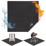 DocSafe 40 Square Under Grill Mat, Fireproof Mat 4 Layers Pad Protect for Deck Patio Grass Outdoor Wood Burning Fire Pit and BBQ Smoker,Portable Reusable and Waterproof,Black