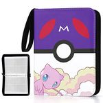 PATPAT® Poke-mon Binder, Trading Cards Collector Album for 400 Poke-mon Cards Cartoon Prints Zipper Bag Trading Card Binder Poke-mon Collection Cards Pack Bag Game Cards Case Gift for Kids Boys Girls