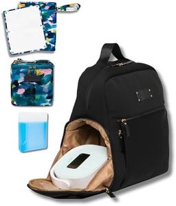 Sarah Wells Fiona Neoprene Breastpump Backpack (Black), Cold Gold Breastmilk Cooler and Pumparoo Wet/Dry Bag (Aquarelle) Bundle