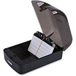 Lorell Desktop Card File, 350 Card Capacity, Black Clear