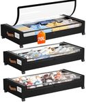 Yecaye 70 L Under Bed Storage with Wheels, 3 Pack Larger Capacity Under Bed Storage Containers, Underbed Shoe Storage Organizer, Rolling Under Bed Metal Drawers for Clothes, Blankets, Black