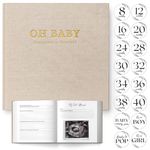 LUMOSX Pregnancy Journal Memory Book - w/BONUS Baby Bump Stickers in the Gender Neutral Baby Book Memory - Baby Journal Is A Pregnancy Must Haves, Best Gifts For Expecting Moms, Baby Shower Gifts