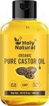 Holy Natural - The Wonder of World Cold Pressed Castor Oil (10.15 Fl Oz / 300 Ml),Pure, No Gmo, No Heat Treatment, Hexane Free Castor Oil - Moisturizing & Healing, For Dry Skin,Hair Growth, Massage