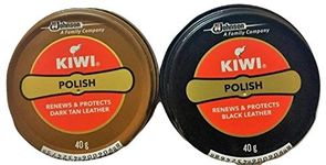 Kiwi Shoe Polish Paste Black And dark tan 0.2 fl oz (pack of 2)