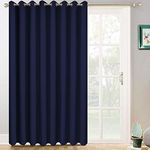 Yakamok Wide Blackout Patio Door Curtain Panel, Sliding Door Insulated Curtains,Room Divider Curtain, Vertical Blinds for Patio Door with Grommet Top(Navy Blue, 100 by 96 Inches,1 Panel)