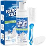 GLOWPOINT Shoe Cleaner Kit – 200ml White Trainer Cleaner Foam, Sneaker Cleaner & Trainer Cleaner for PU Leather, Mesh, Rubber – Complete Shoe Cleaning Kit with Brush & Cloth