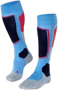 FALKE Women's SK2 Wool Ski Socks, Blue (Blue Note 6545), 5-6, 1 Pair