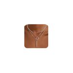 Cuzmly Layered Silver Necklaces for Women, 925 Sterling Silver Stackable Choker Necklaces for Women Trendy Layering Circle Pendant Chain Necklace Set Jewelry Gifts for Women