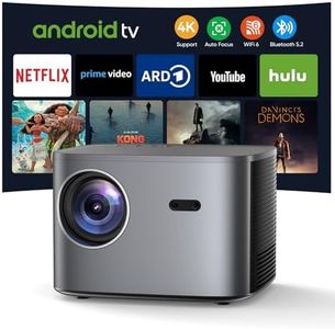 Projector【Netflix & Autofocus】 Auto Keystone WiFi 6 Bluetooth Projector 4K Supported, 23000 Lumen Full HD 1080P Projector 4K with 50% Zoom, Portable Projector Built-in App for Phone/PS5/HDMI/USB