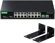GoodTop 18-Port 2.5GB Switch Unmanaged, Ethernet Switch 2.5 Gigabit, 16 x 2.5G Base-T Ports, 2 x 10G SFP+, Multi-Gigabit 10/100/1000/2500Mbps, Network Switch for Home Office, Plug&Play