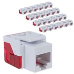 ICC CAT6 RJ45 Keystone Jack for EZ® Style, White, 25-Pack