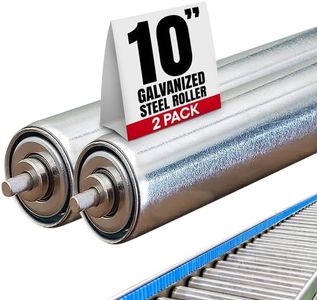 Ultimation Conveyor Rollers - Galvanized Steel Replacement, 1.5" Diameter, 10" Between Frame,18 Ga. Galvanized Steel Tube, Durable Rollers for Smooth Movement, Ideal for Conveyor Systems - Pack of 2