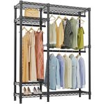 VIPEK V2S Garment Rack Heavy Duty Clothing Rack 4 Tiers Adjustable Wire Shelving Clothes Rack with 3 Hanging Rods, Freestanding Portable Wardrobe Metal Closet Rack, Max Load 800LBS, Black