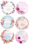 Le Delite Floral Theme Thank You for Celebrating with us Note Stickers Tags, 50 Pieces, Round, 6 Designs (Paper), Multi Color | Best Wishes Stickers for Return Gifts