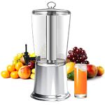 VorChef Drink Dispensers for Parties, Stainless Steel Beverage Dispenser Tea Dispenser water dispenser 2.11-GALLONS 8 Liters with Ice Container, Pure-Steel Spigot (Round)