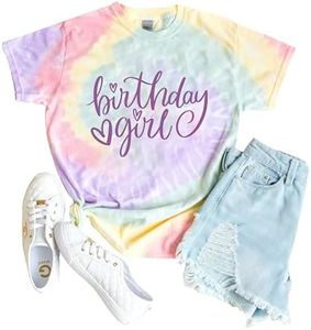 IZROLO Birthday Shirt Girl Cute Birthday-Themed T-Shirt for Girls 4-14 Year