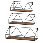 EYMPEU Rustic Floating Shelves 3 Pack, Wall Mounted Shelf for Living Room