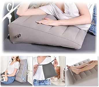 ZNALDP Inflatable Pillow Wedge for Sleeping Acid Reflux Bed Body Positioners Triangle Wedge Leg Elevation 30 Degree Incline Wedge Pillow Blow Up Multipurpose Positioning Pillow Travel Cushion (Grey)