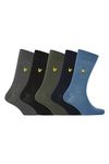 Lyle & Scott Men's Liam Premium Dress Socks 5 Pairs UK 7-11 One Size Multipack Assorted Colours (Peacoat/Beetle/Blue Horizon/Dark Grey Marl/Black)