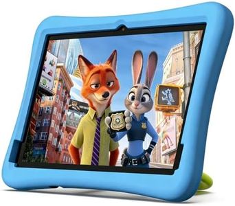Plimpton Kids Tablet 10 Inch - 2026 Upgraded Android 15 Tablet for Kids with Case Included, Octa-Core, Google Kids Space, Parental Control, 4GB+64GB, WiFi, BT5.3, YouTube, Great Gift for Toddler(Blue)