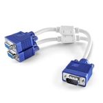 GR Deals Vga Y Splitter Cable For Projector, Monitor, Pc, Laptop, Television, Personal Computer Vga Y Splitter Cable 1 Male Vga To 2 Female, Blue