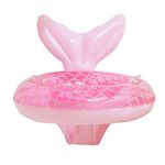 Inflatable Baby Swimming Float, Baby Pool Float for 6-36 Months Baby Girl with Seat, Inflatable Baby Float Swimming Ring for Infant Toddler Kids 1-3 Years (Pink Mermaid)