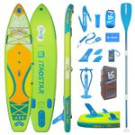 iTAOSTAR D02B 10’6 Ultra Light Stand Up Paddle Board, More Fun Inflatable Paddle Board with US Center Fin + 2 Detachable Side Fins + Tail Pad + Flag, Paddleboard with PREM SUP Gears,Charming Color