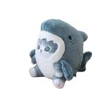 ADORA Stuffed Toy Shark Cat Soft Plush Toy, 50cm, Grey and White Stuffed Animal Plush Toy