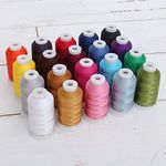 Threadart 20 Color 1000 M Spools of Polyester Embroidery Machine Thread Set | 1000M Spools 40wt | for Brother Babylock Janome Singer Pfaff Husqvarna Bernina Machines