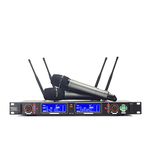 SENWOSI Profession Wireless Microphone System, UHF Handheld Dual Cordless Mic True Diversity Metal Microphones Set, 700ft Range, 2x100 Channels, Auto Scan, Mics for Stage/Studio/Singing/Church