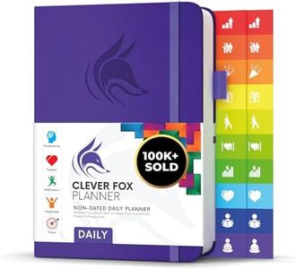 Clever Fox Planner Daily – Undated Agenda & Daily Calendar to Boost Productivity & Hit Your Goals – Gratitude Journal Personal Daily Organizer – 5.8x8.3'', Lasts 6 Months, Purple (Daily)