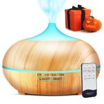 Essential Oil Diffuser, 550ml Aromatherapy Diffuser with Remote Control, Ultrasonic Aroma Diffuser Cool Mist Humidifier Fragrant Oil Vaporizer with Timer＆LED Lights for Bedroom Home Office(Wood Grain)