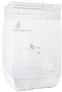 Cubierta de Malla para Pájaros, Furpaw Falda de Jaula de Nailon Universal Ajustable Suave, Grande Protector de Semillas Adecuado para Pájaros Loro Canario Gris Africano Agapornis